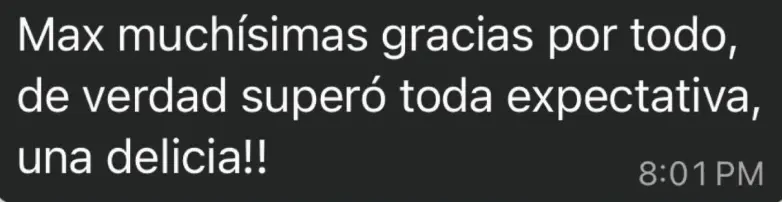 Reseña positiva de cliente de paella española